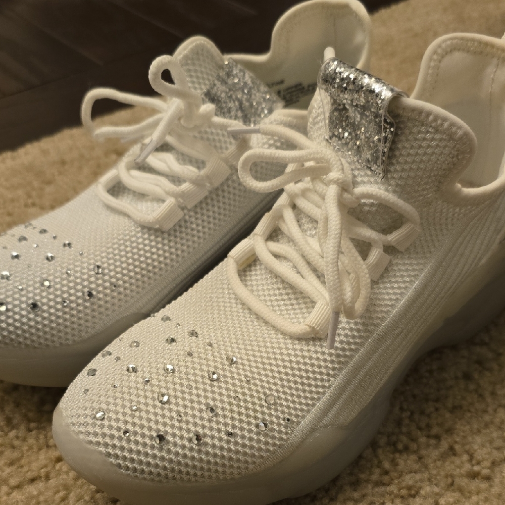 Steve Madden White Sneakers with Silver Details